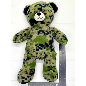 Build A Bear Black Green Brown Digital Camo Camoflauge Plush Teddy Bear‎ 18"